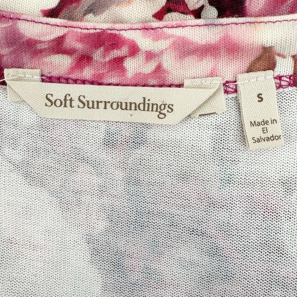 Soft Surroundings Purple Floral Lightweight Crew Neck Sweater Small Cottagecore - Picture 4 of 4